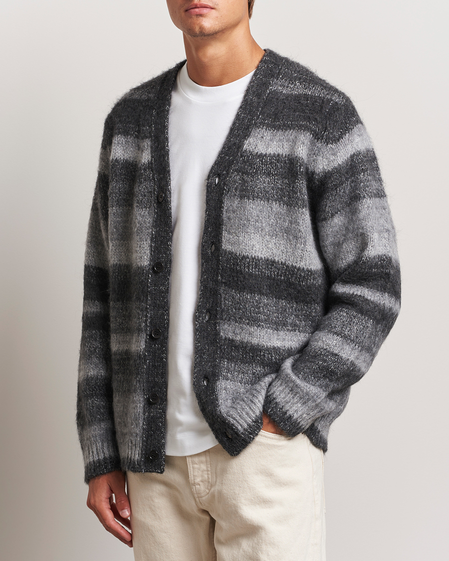 Heren |  | Samsøe Samsøe | Ari Mohair Striped Cardigan Grey