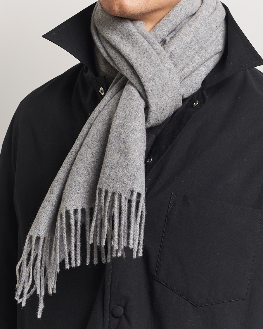 Heren |  | Samsøe Samsøe | Efin Wool Scarf Grey Melange