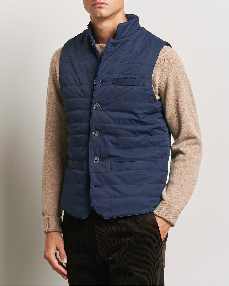 Heren |  | Stenströms | Dressed Mid Layer Twill Gilet Navy