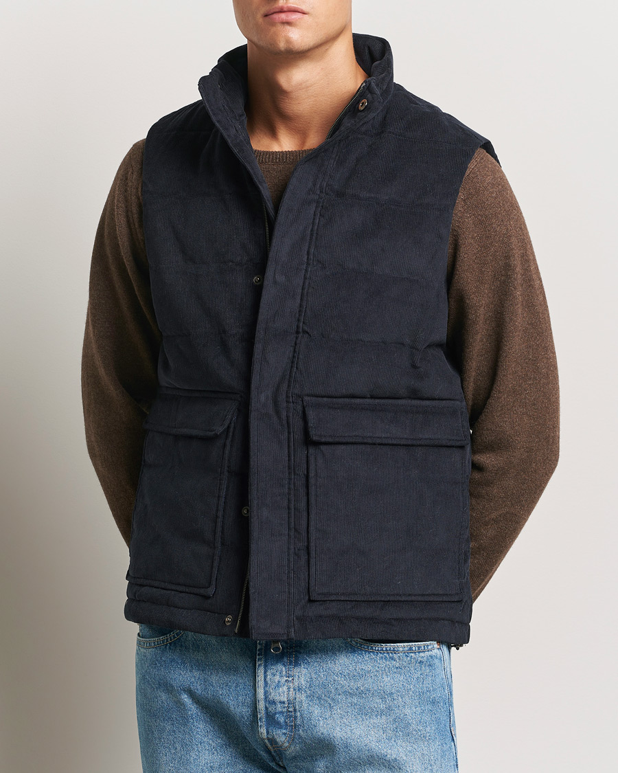 Heren |  | Stenströms | Pocket Corduroy Vest Navy