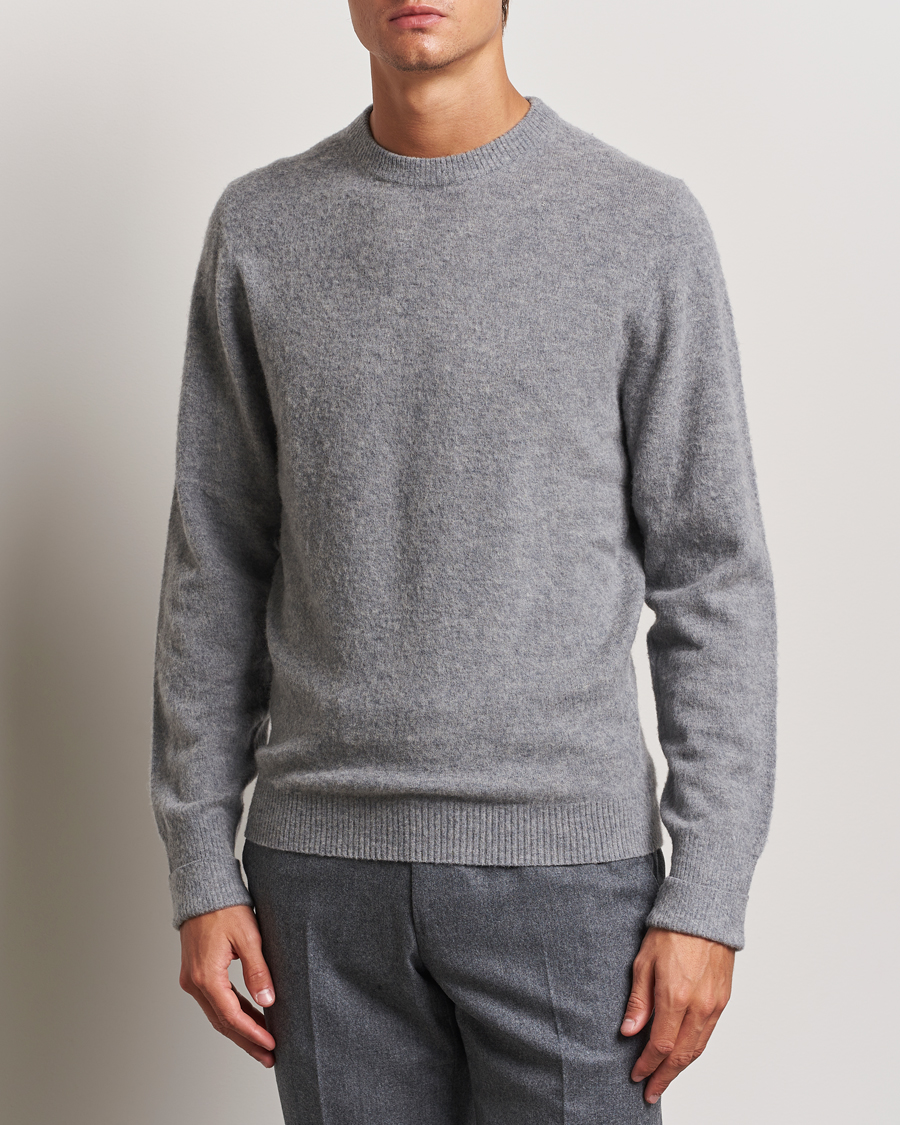 Heren |  | Stenströms | Brushed Merino Crew Neck Grey