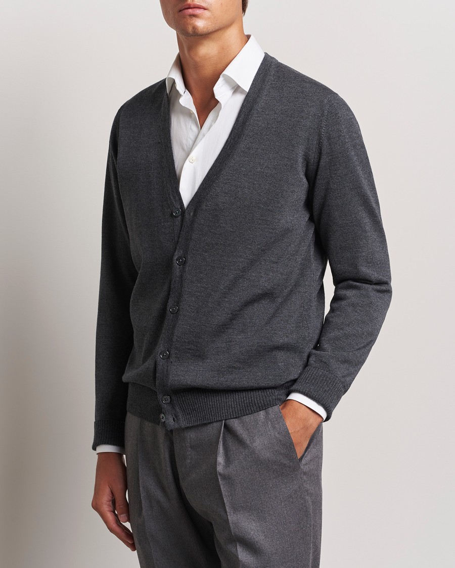 Heren |  | Stenströms | Merino Cardigan Dark Grey