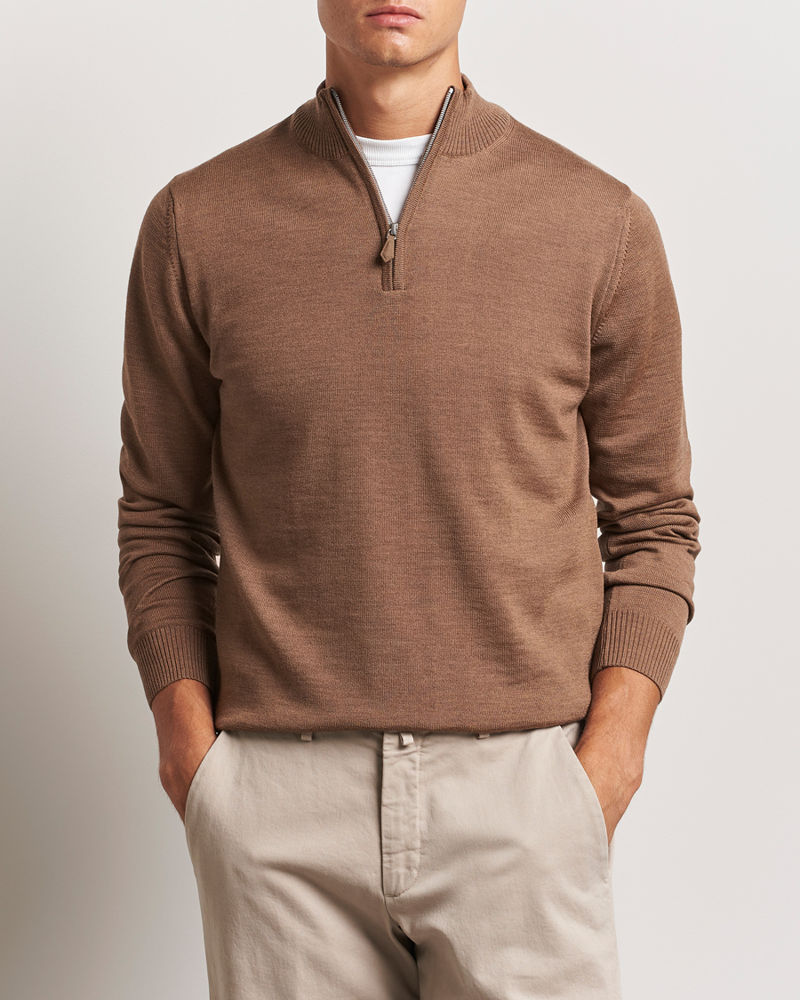 Heren |  | Stenströms | Merino Half Zip Brown