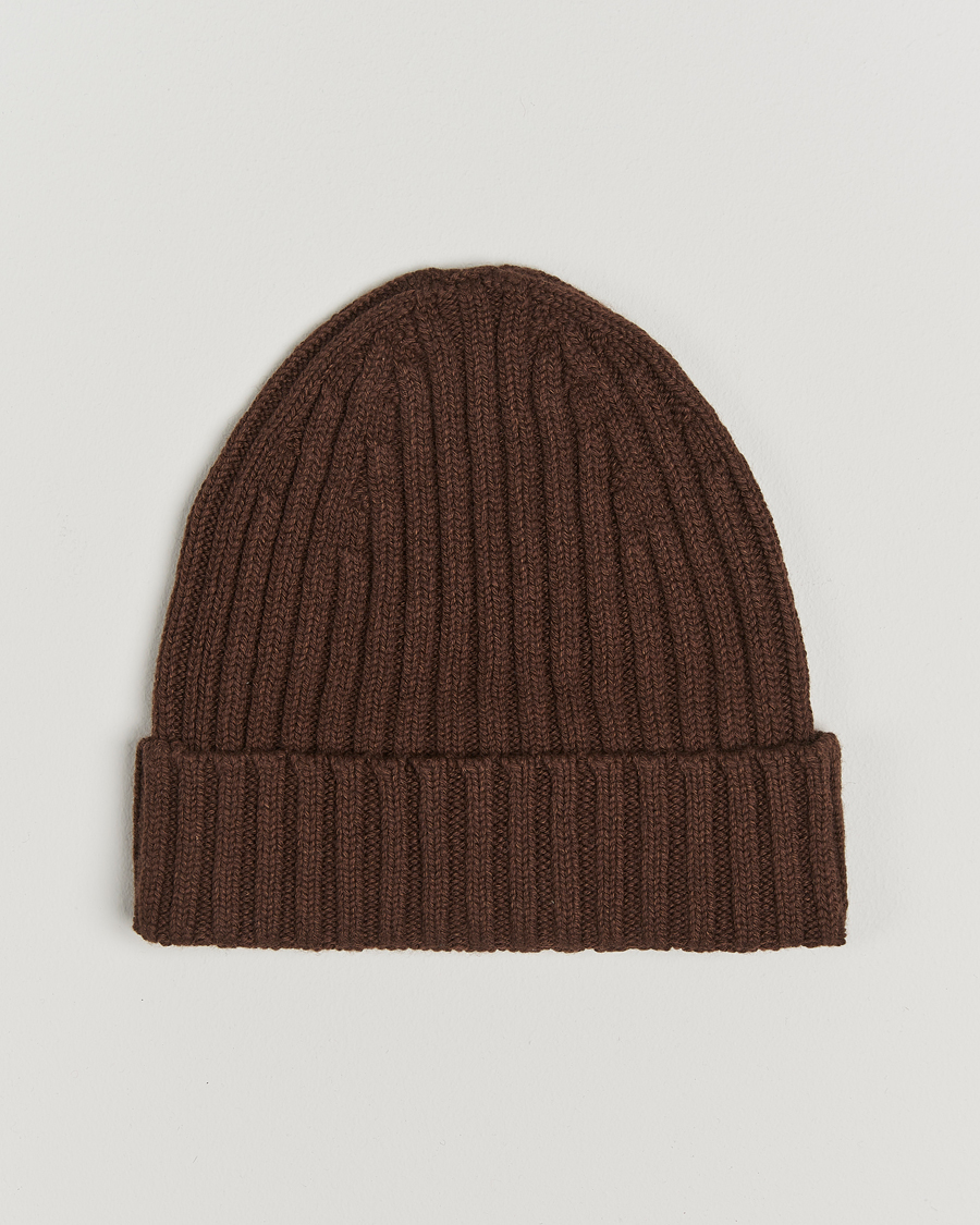 Heren |  | Stenströms | Ribbed Cotton/Cashmere Hat Brown