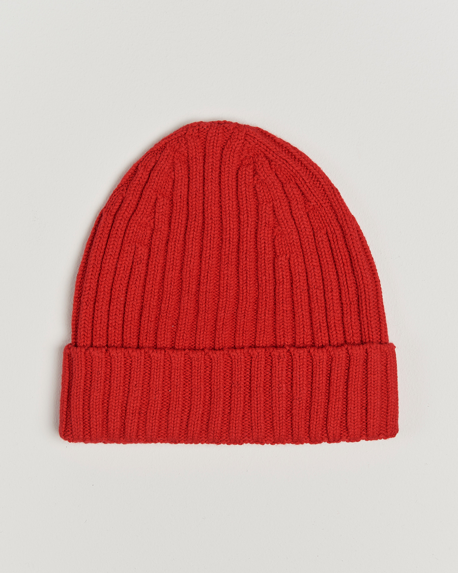 Heren |  | Stenströms | Ribbed Cotton/Cashmere Hat Red