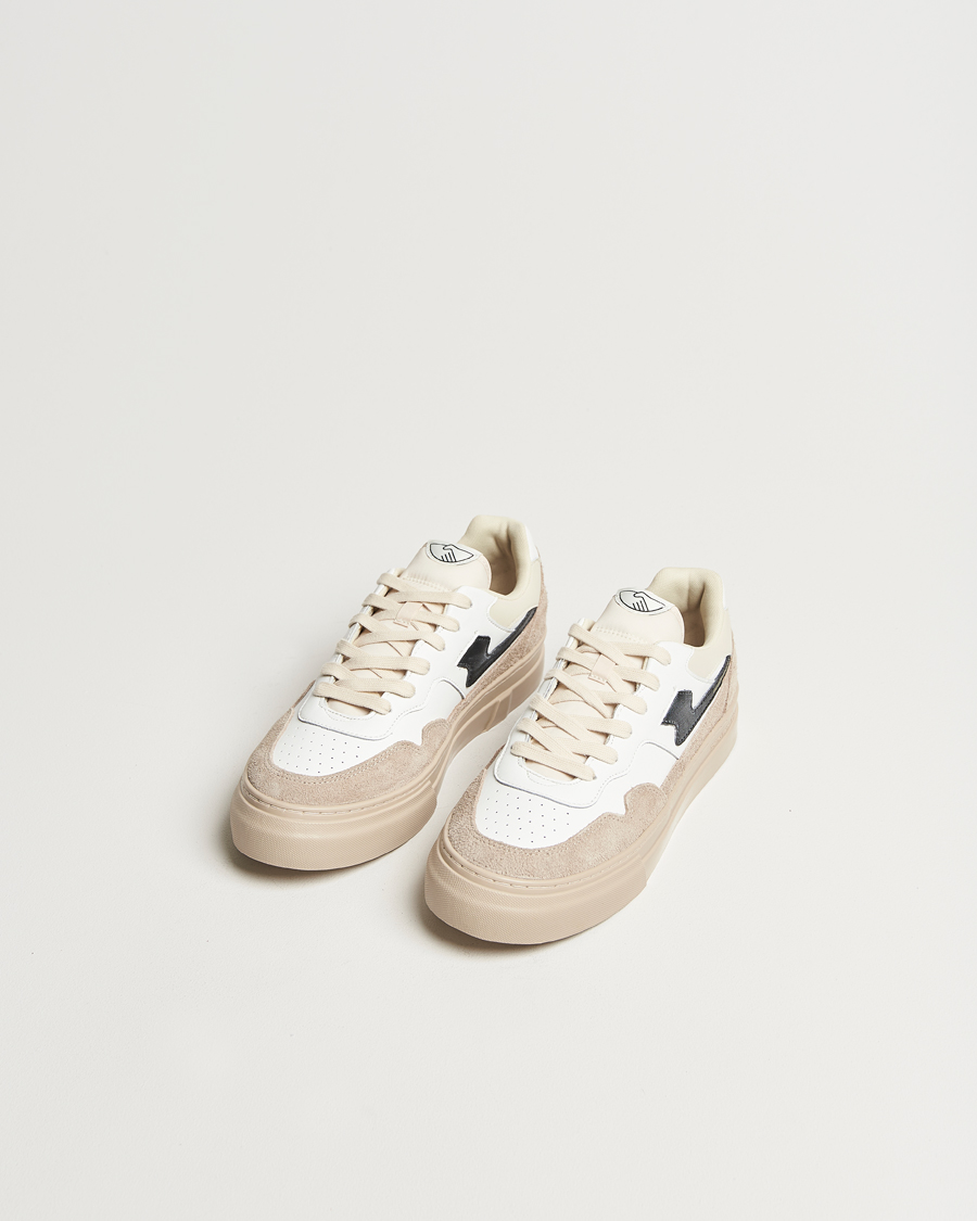 Heren |  | Stepney Workers Club | Pearl S-Strike Leather/Suede Sneaker Winter White