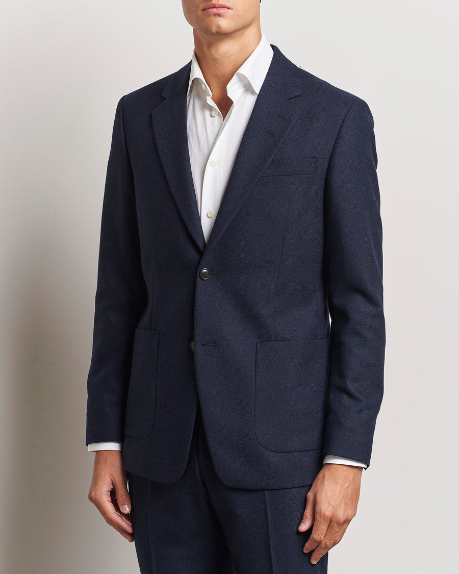 Heren |  | Tiger of Sweden | Justin Brushed Wool Blazer Sea Blue