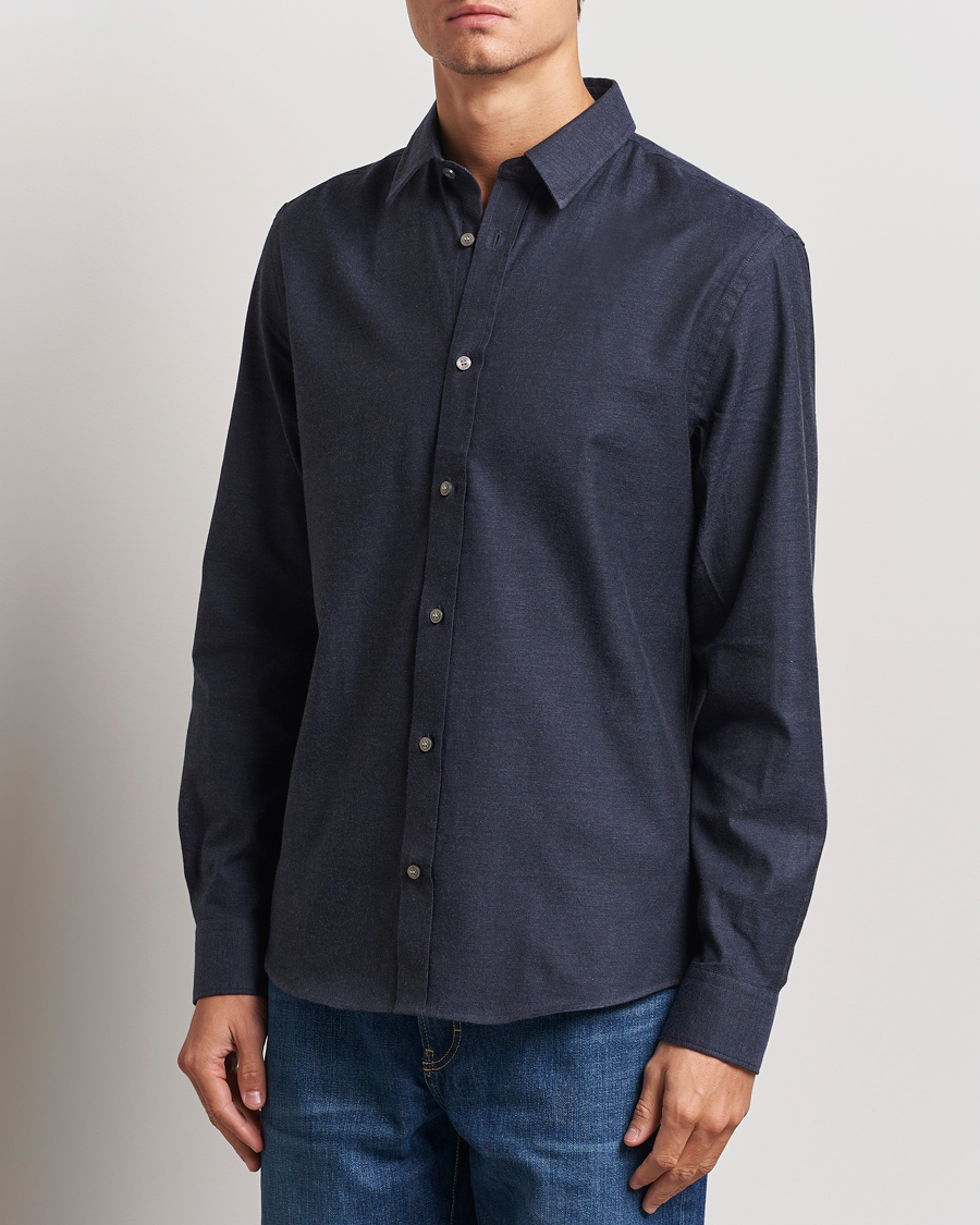 Heren |  | Tiger of Sweden | Spenser Brushed Twill Shirt Sea Blue