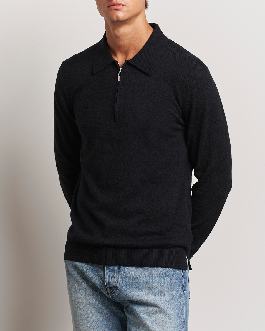 Heren |  | Tiger of Sweden | Orbit Wool/Cotton Half Zip Black