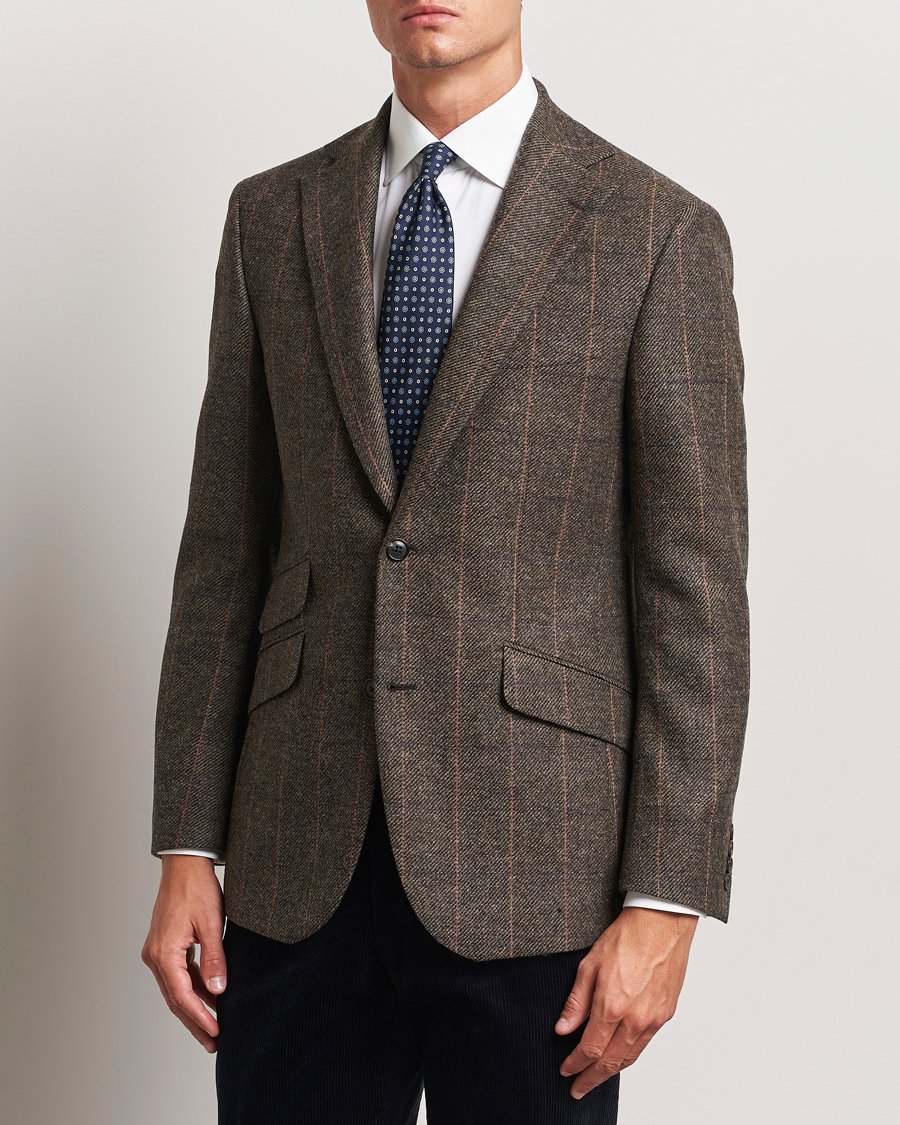 Heren |  | Walker Slater | Edward Lambswool Windowpane Blazer Brown