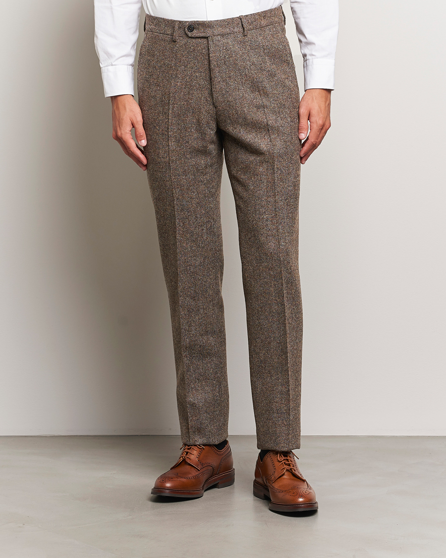 Heren |  | Walker Slater | Edward Wool Donegal Trousers Brown