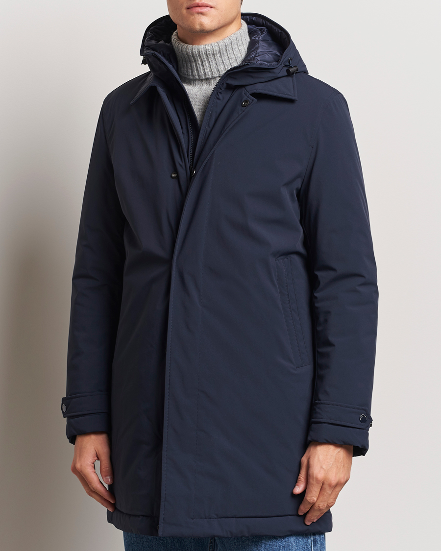 Heren |  | Woolrich | Stretch 2 in 1 Padded Waterproof Carcoat Melton Blue