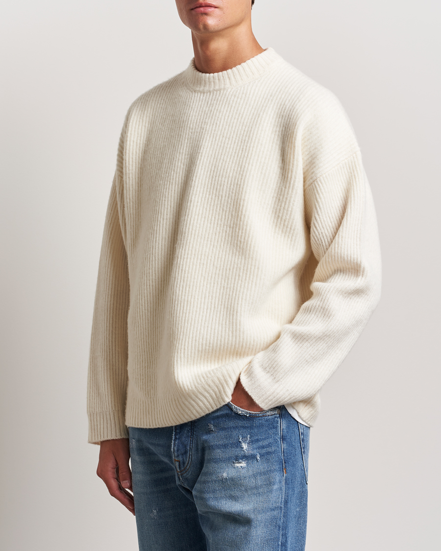 Heren |  | Golden Goose | Brushed Rib Wool Sweater Heritage White