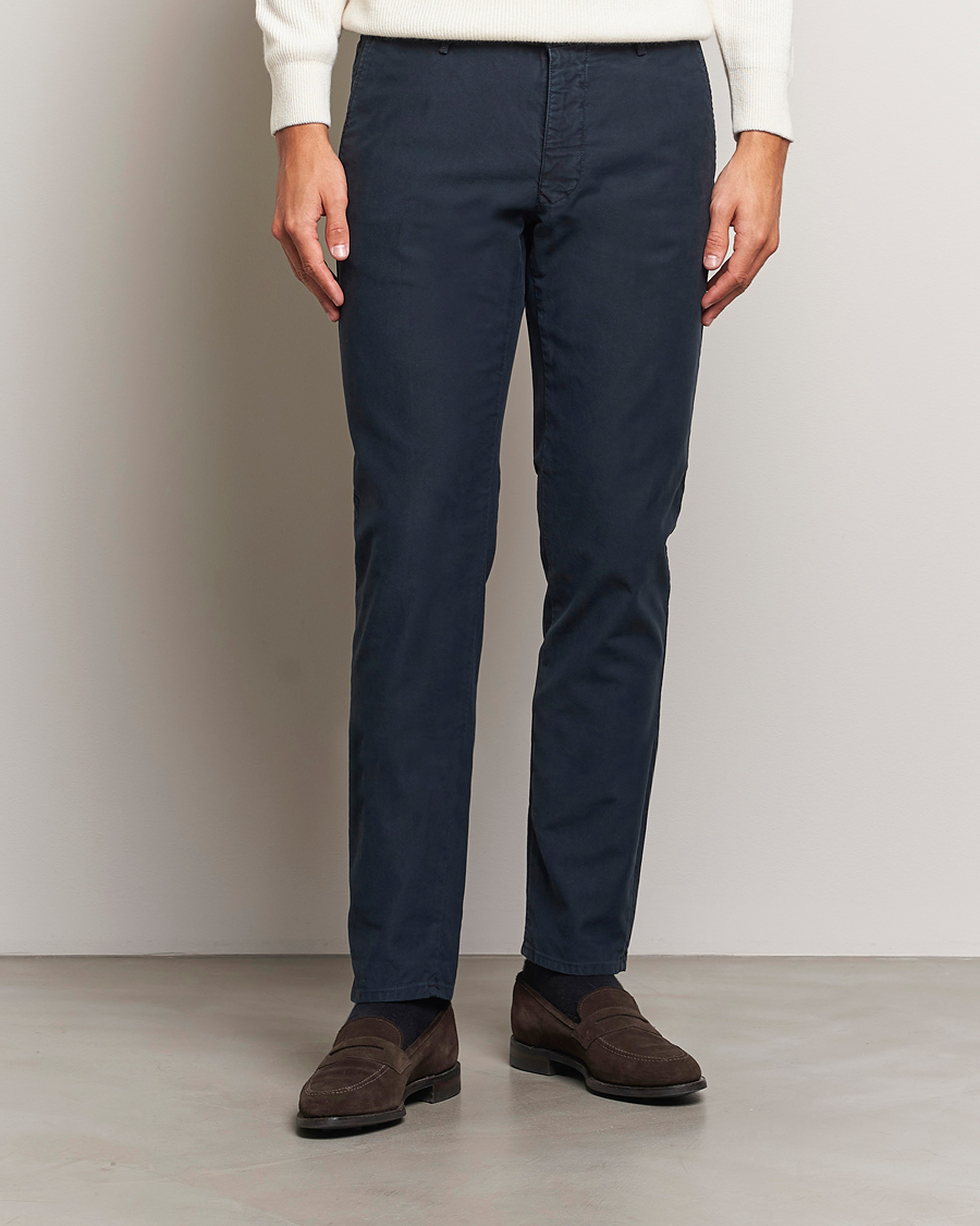 Heren |  | Incotex | Slim Fit Garment Dyed Slacks Navy