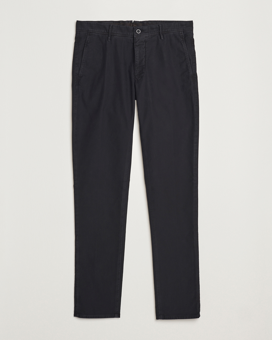 Heren | Broeken | Incotex | Slim Fit Garment Dyed Slacks Black