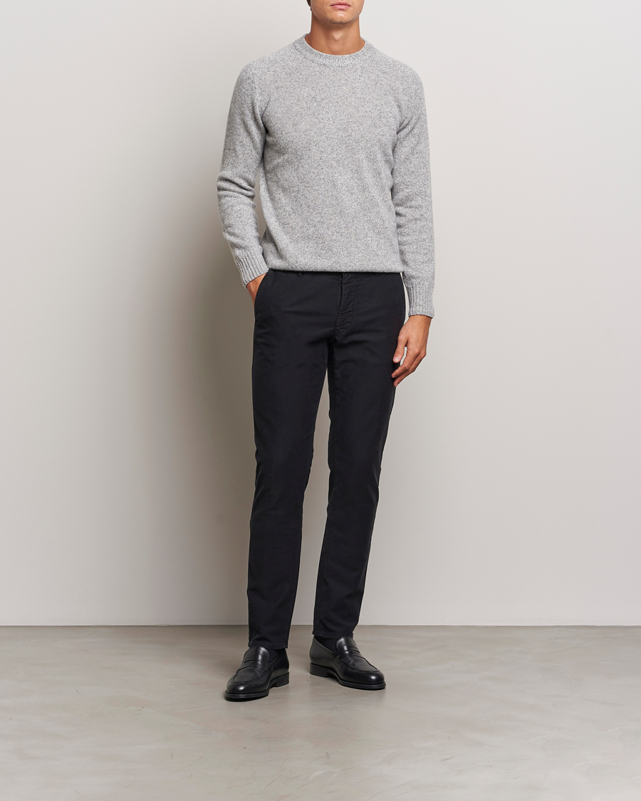 Heren | Broeken | Incotex | Slim Fit Garment Dyed Slacks Black