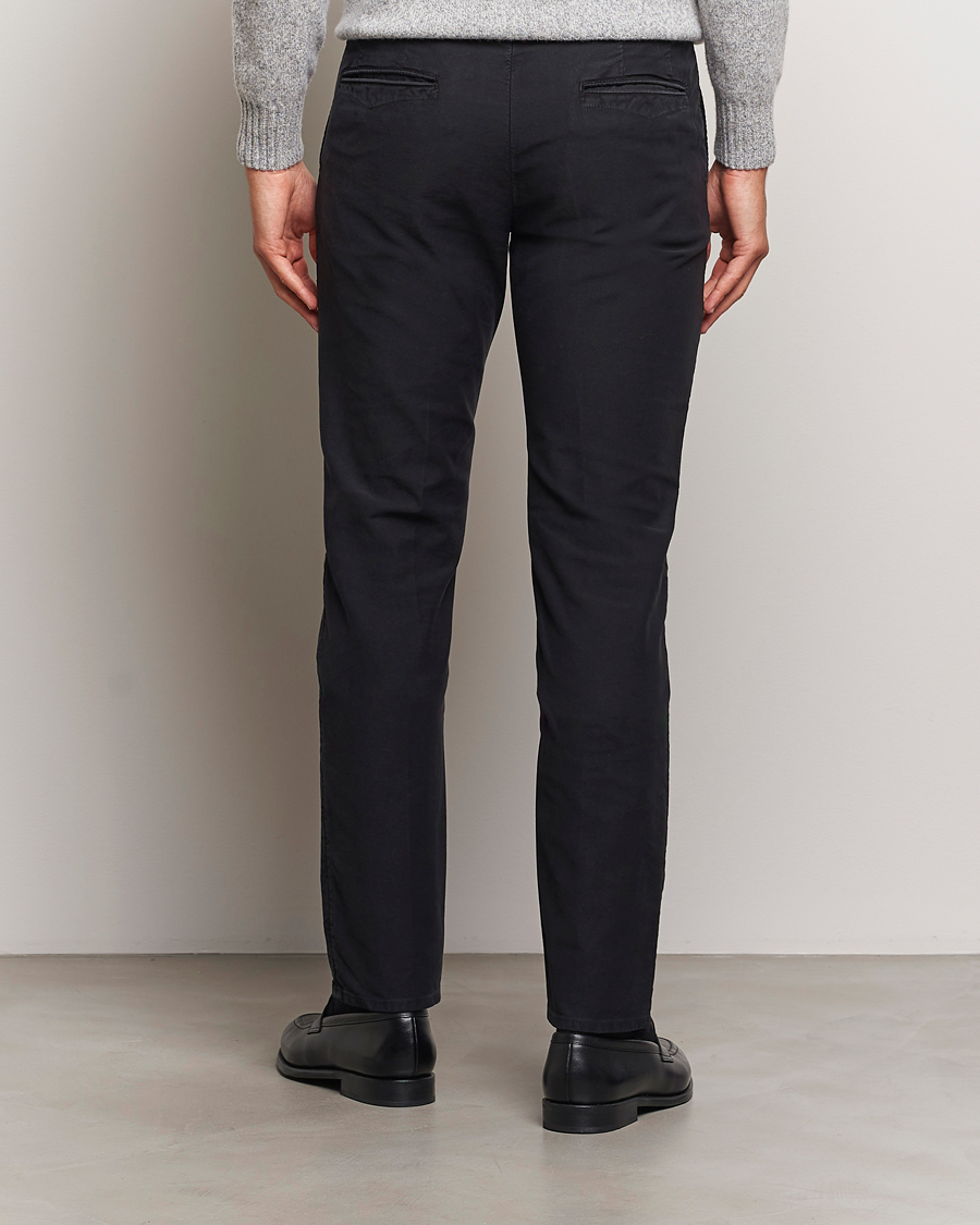Heren | Broeken | Incotex | Slim Fit Garment Dyed Slacks Black