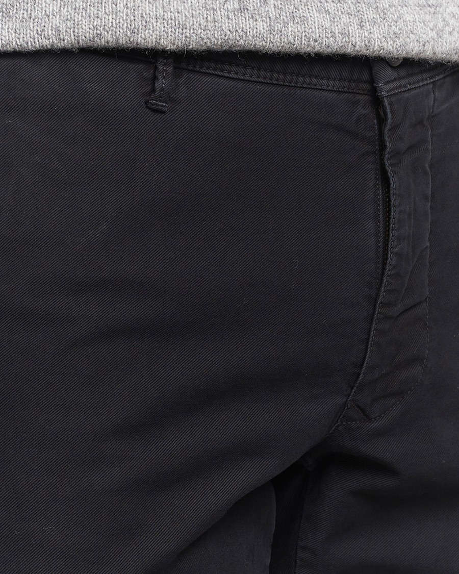 Heren | Broeken | Incotex | Slim Fit Garment Dyed Slacks Black