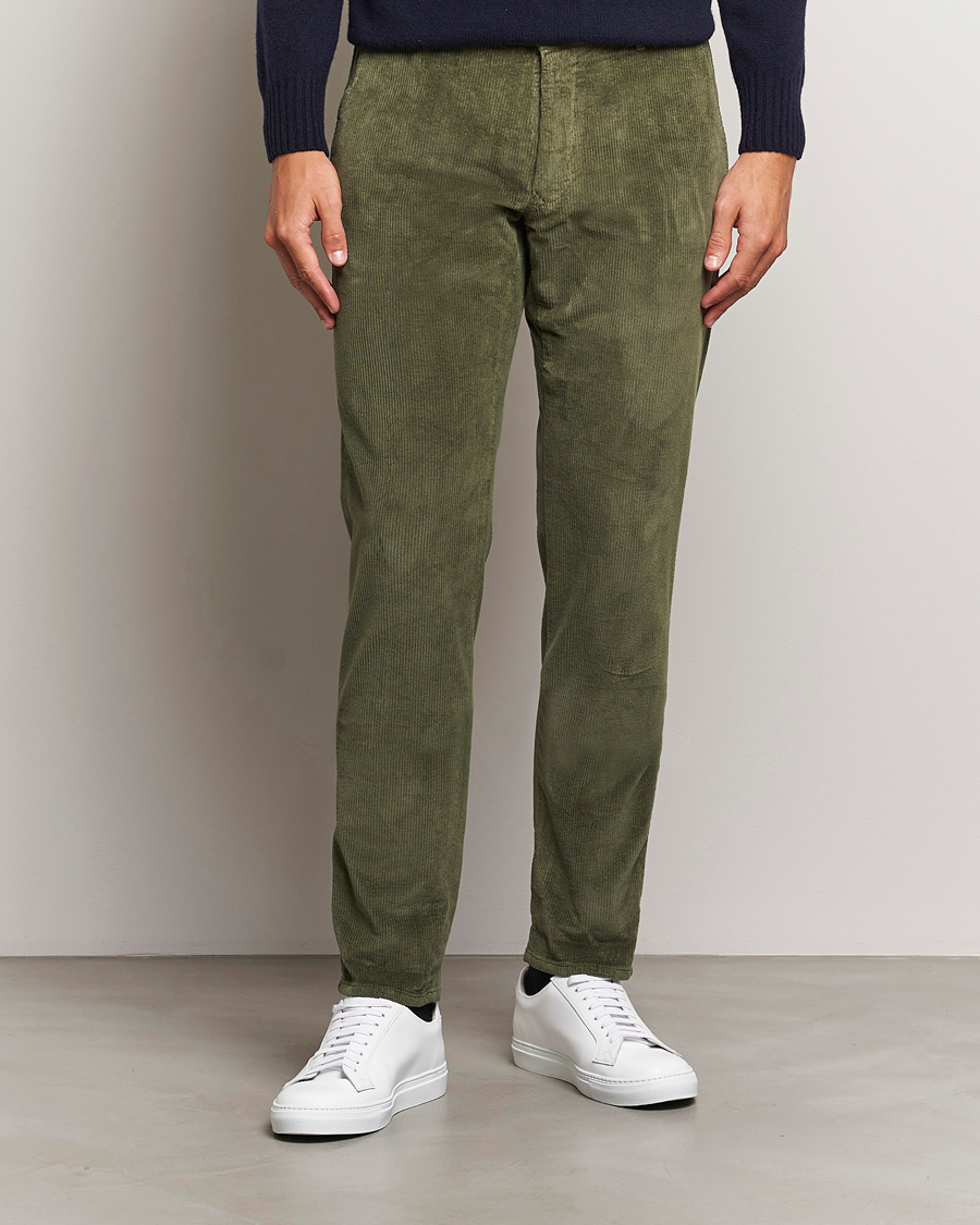 Heren |  | Incotex | Slim Fit Leisure Cord Slacks Dark Green