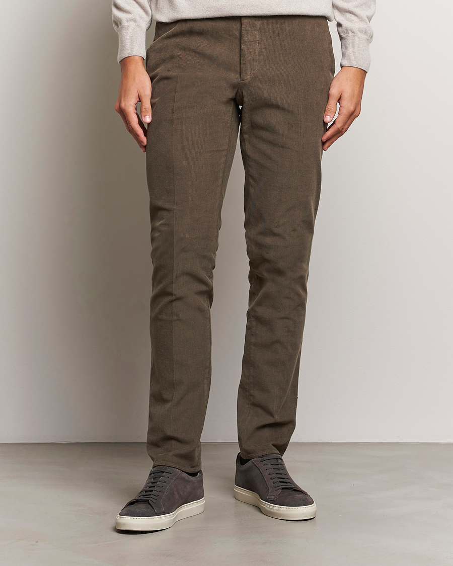 Heren |  | Incotex | Slim Fit Baby Corduroy Trousers Brown