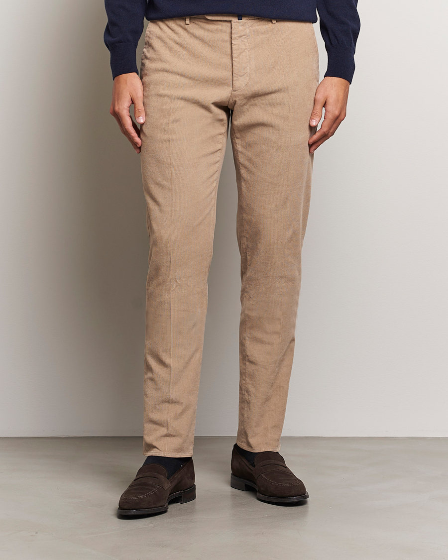 Heren |  | Incotex | Slim Fit Baby Corduroy Trousers Beige