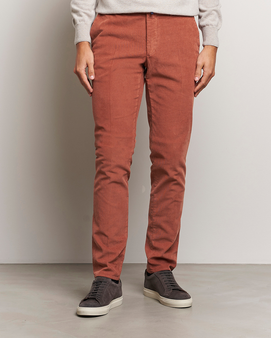 Heren |  | Incotex | Slim Fit Baby Corduroy Trousers Vintage Red