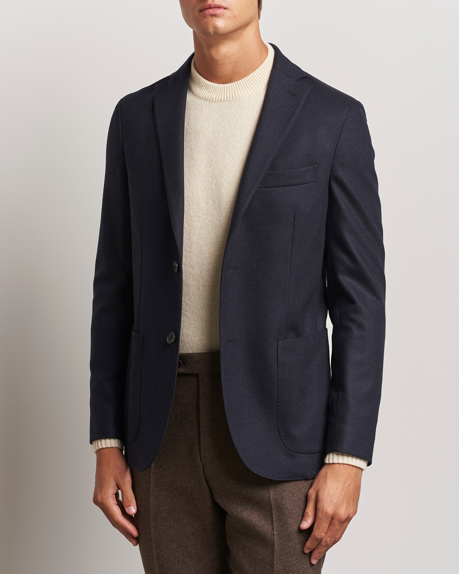 Heren |  | Incotex | Wool/Cashmere Blazer Navy