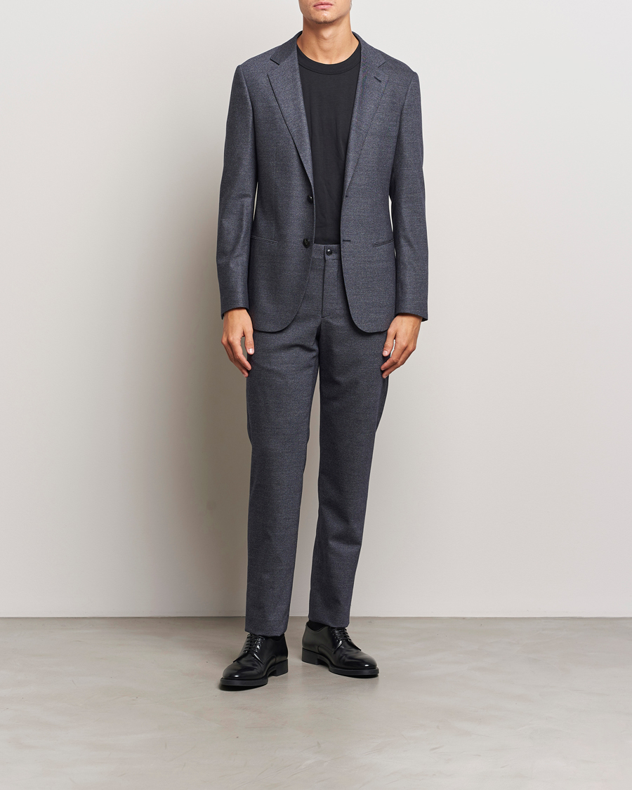 Heren | Pakken | Giorgio Armani | Soho Wool/Cashmere Flannel Suit Navy Melange