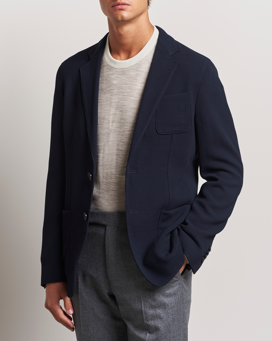 Heren |  | Giorgio Armani | Stretch Wool Blazer Navy