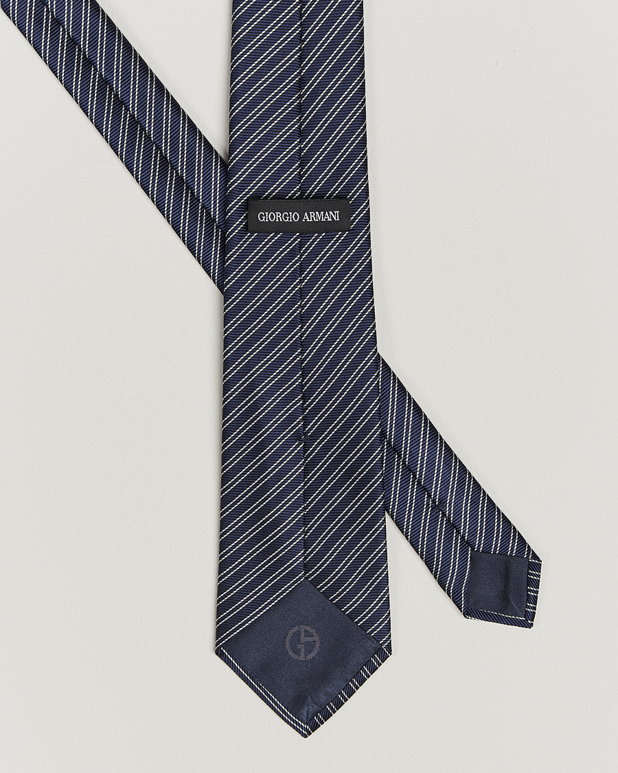 Heren |  | Giorgio Armani | Striped Silk Tie Navy