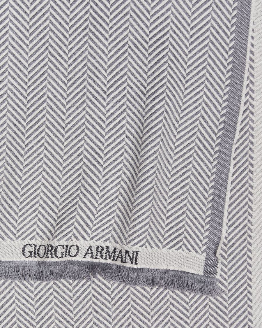 Heren |  | Giorgio Armani | Wool Chevron Scarf Light Grey