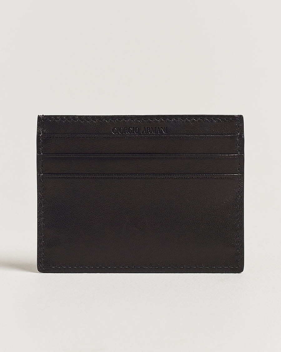 Heren |  | Giorgio Armani | Nappa Leather Card Holder Black