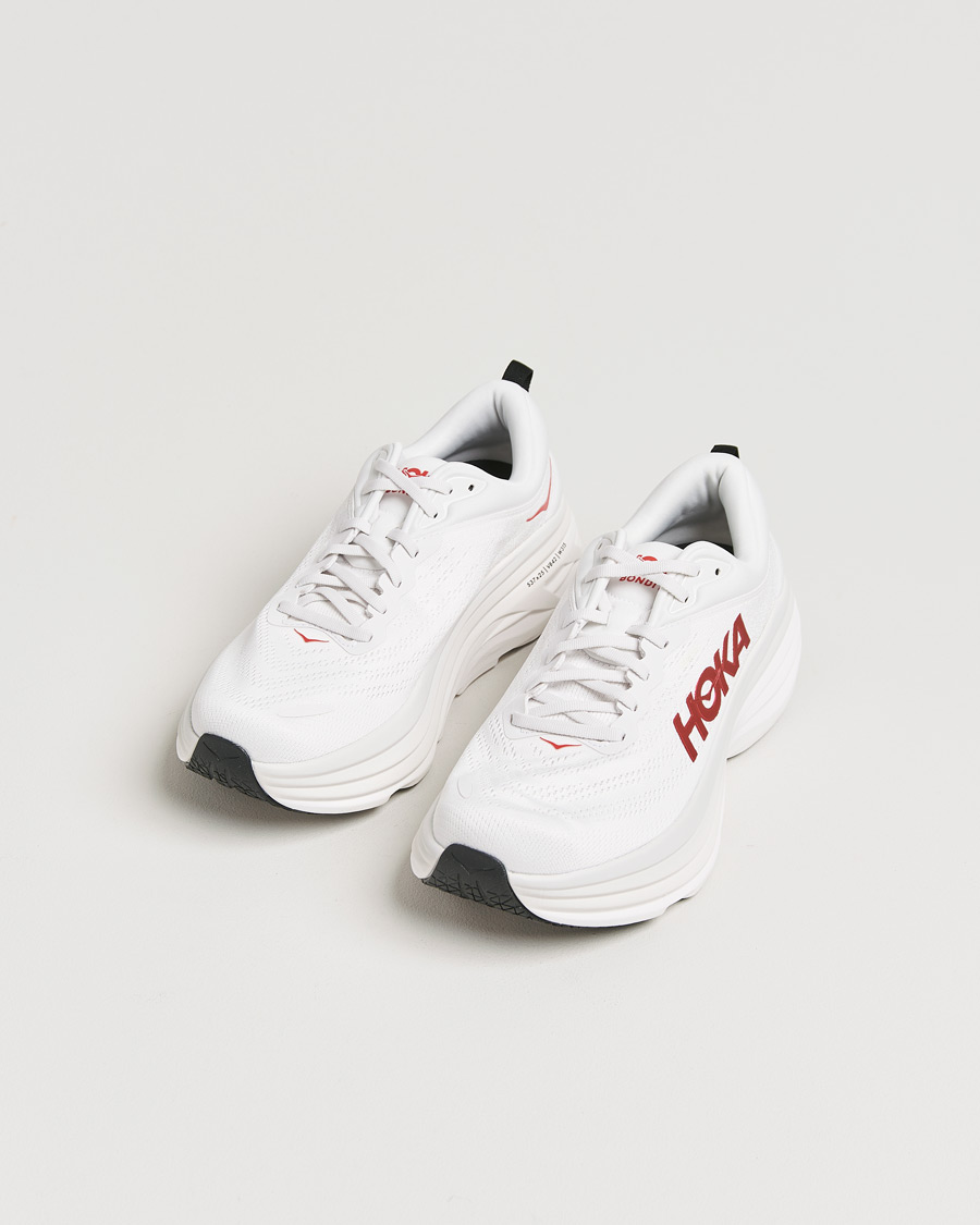 Heren |  | Hoka One One | Hoka Bondi 8 White/Vermillion