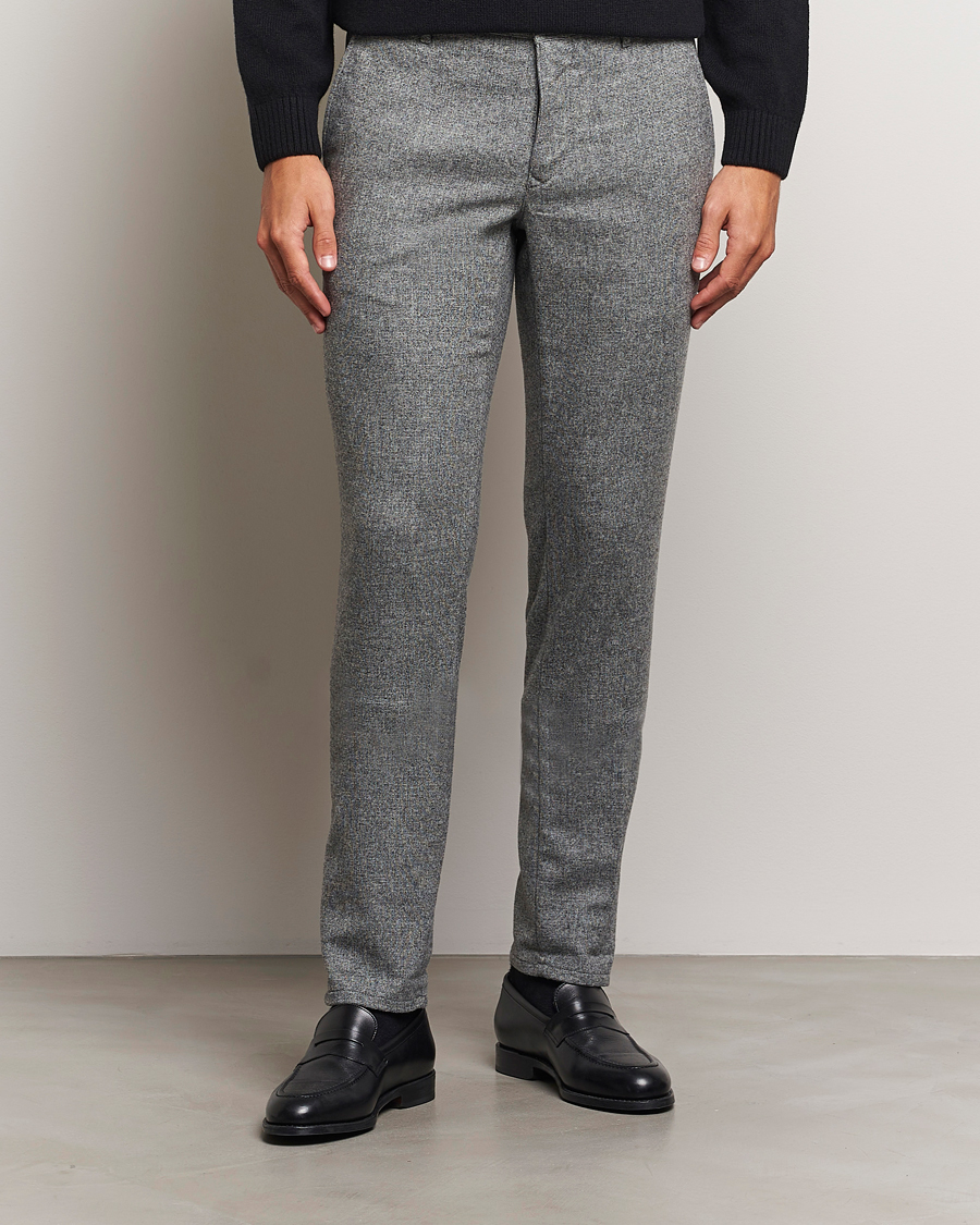 Heren |  | Incotex | Slim Fit Washed Wool Stretch Slacks Light Grey