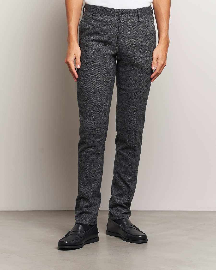 Heren |  | Incotex | Slim Fit Washed Wool Stretch Slacks Dark Grey