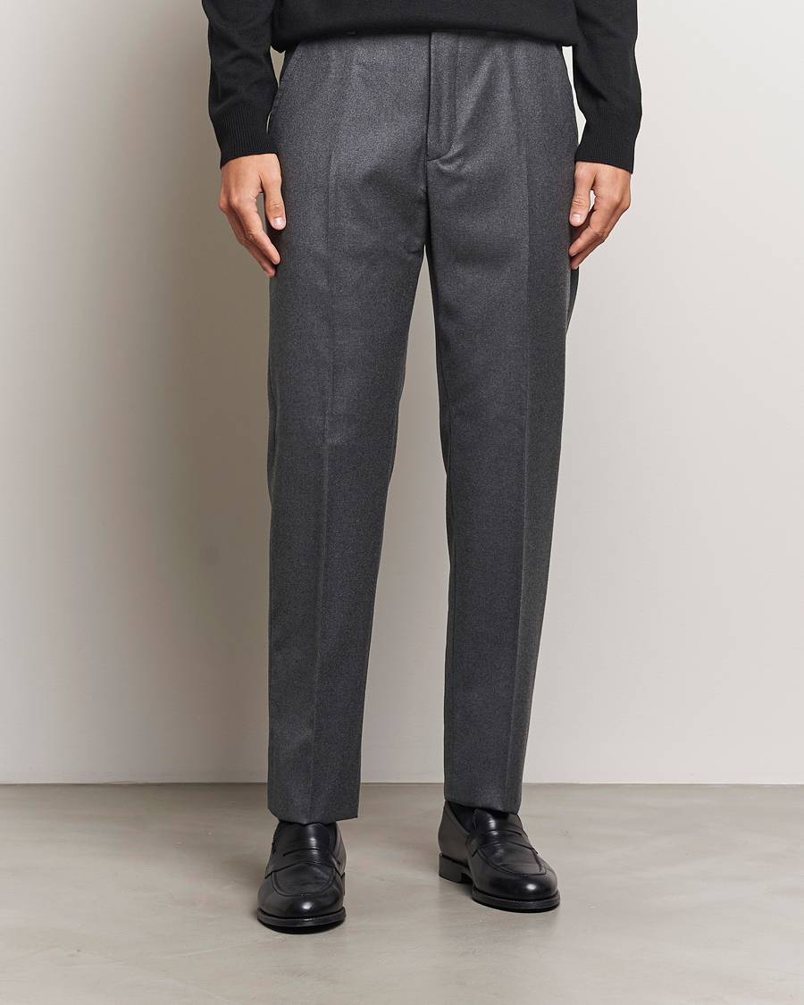 Heren |  | Incotex | Regular Fit Flannel Trousers Grey