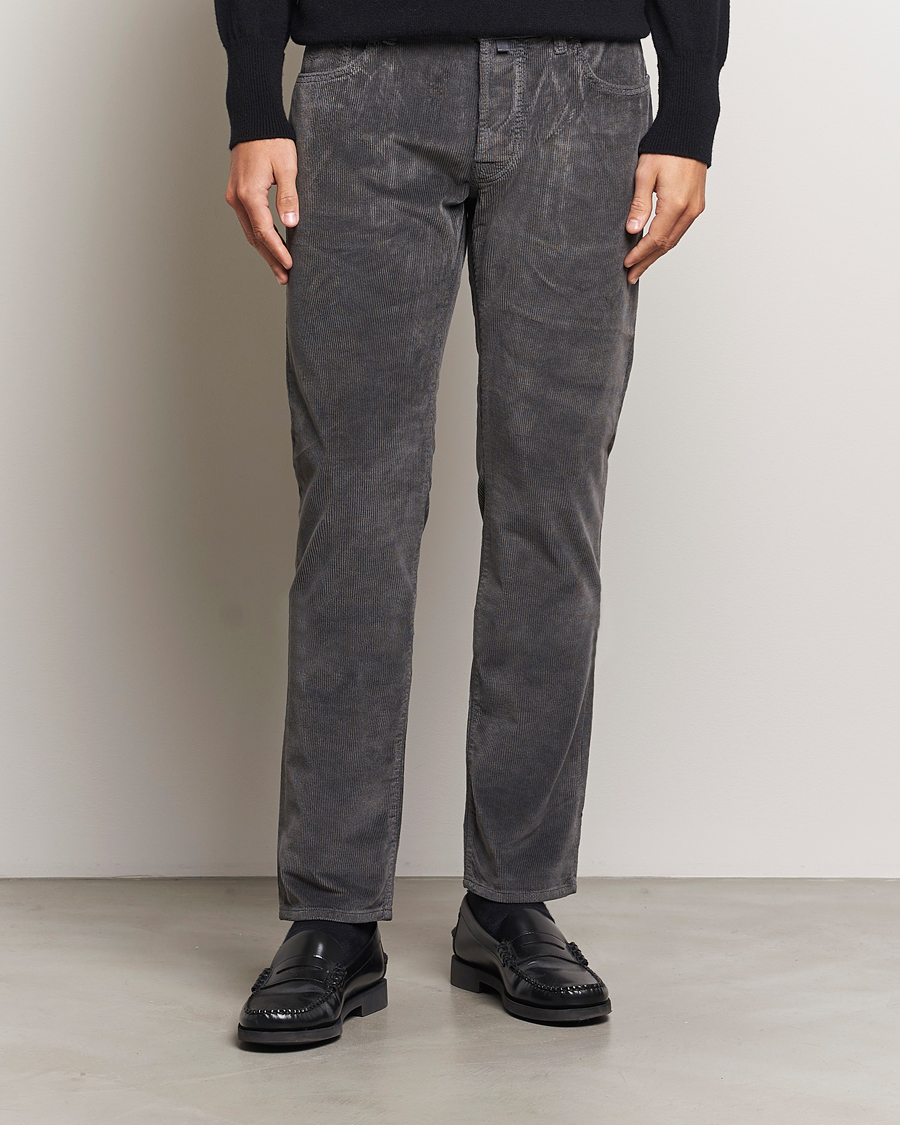 Heren |  | Jacob Cohën | Bard 5-Pocket Medium Corduroy Trousers Grey