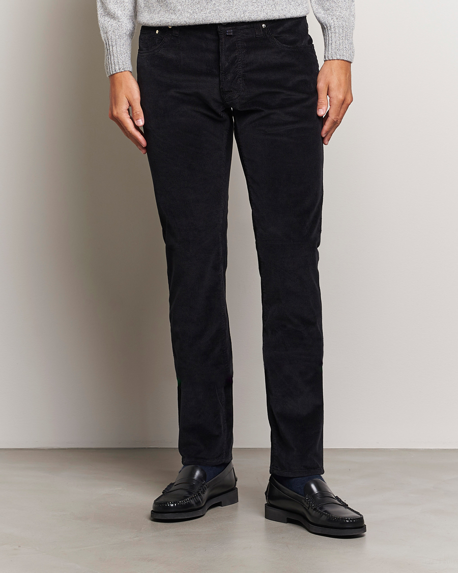 Heren |  | Jacob Cohën | Bard 5-Pocket Medium Corduroy Trousers Black