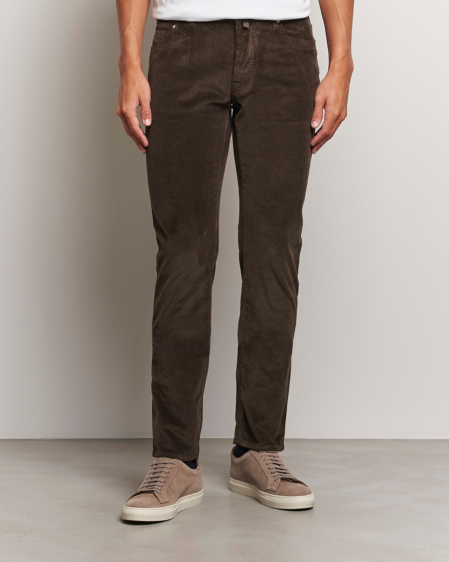 Heren |  | Jacob Cohën | Bard 5-Pocket Medium Corduroy Trousers Brown