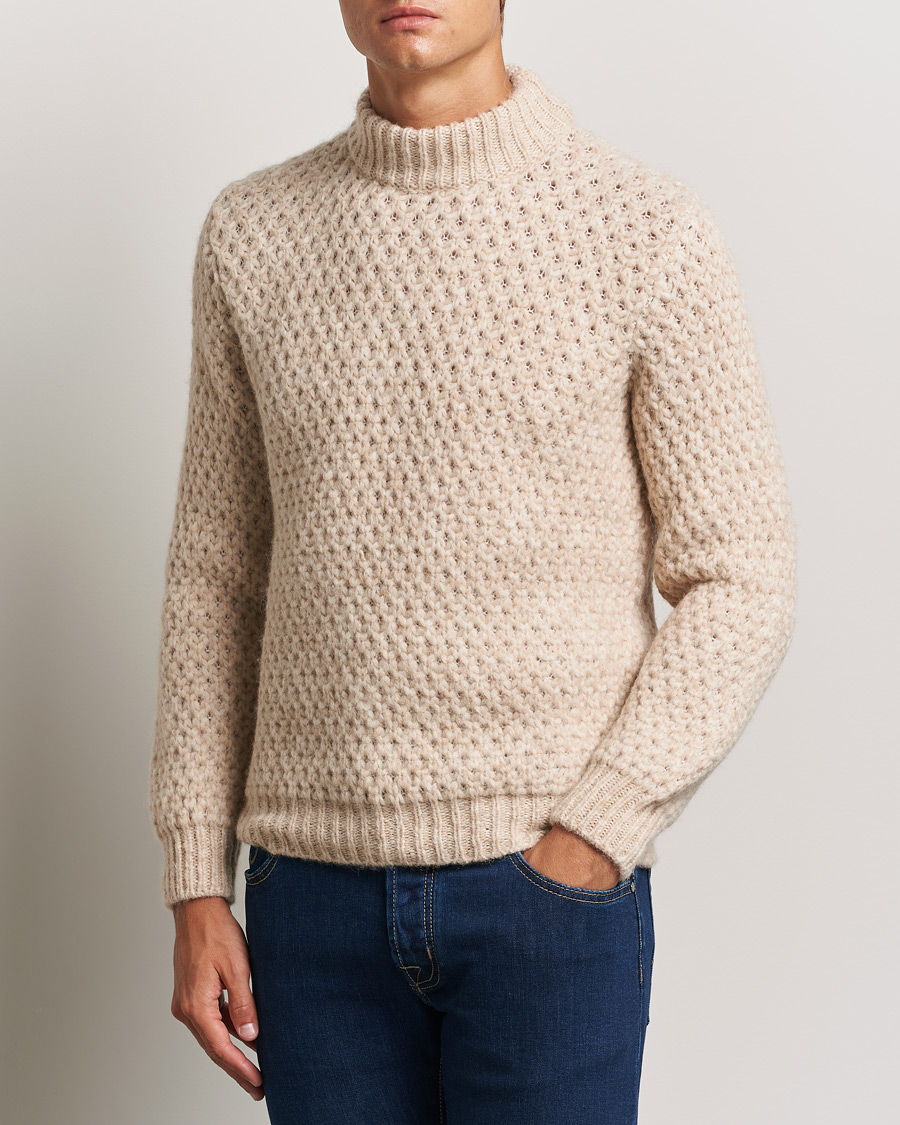 Heren |  | Jacob Cohën | Loose Knit Alpaca/Wool Sweater Melange White