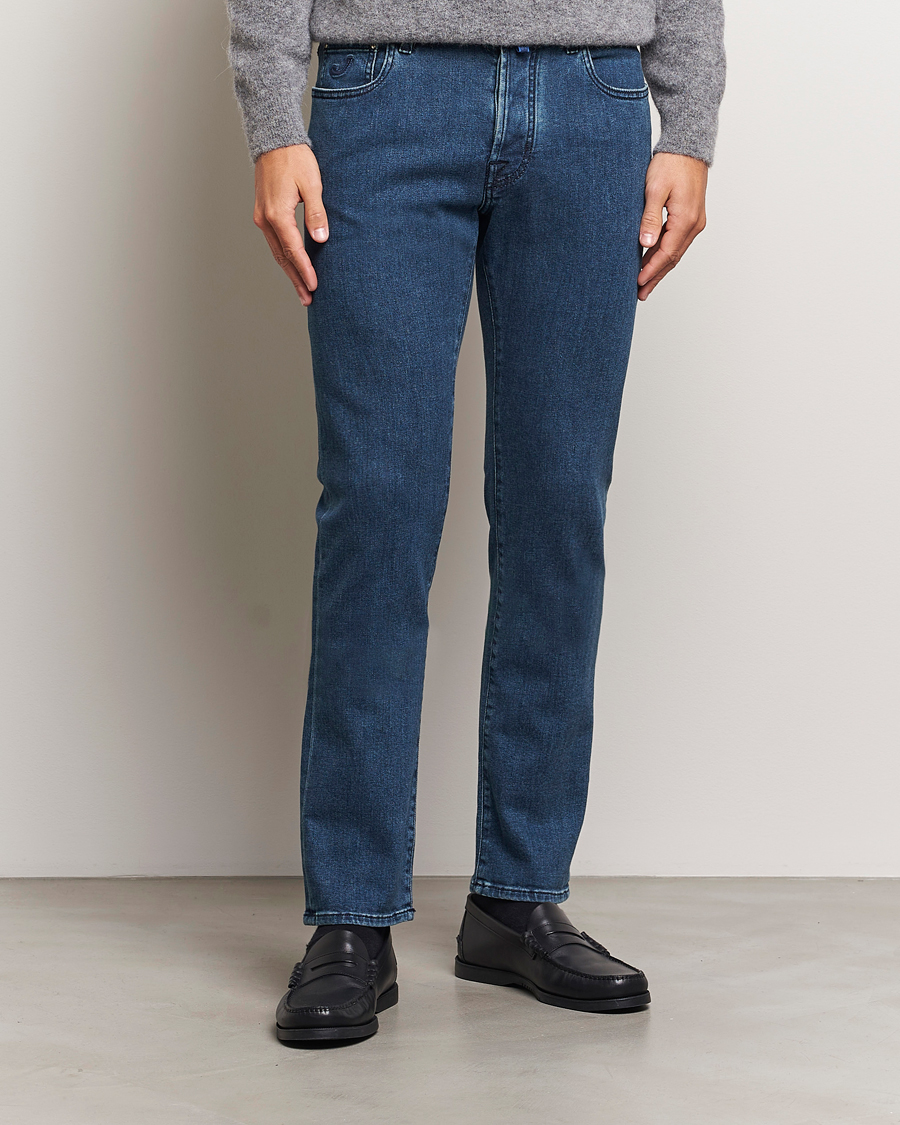 Heren |  | Jacob Cohën | Bard Slim Fit Denim Cachemire Jeans Mid Blue