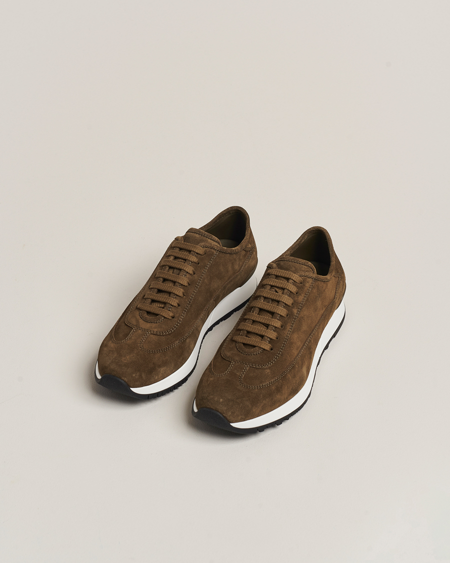 Heren |  | John Lobb | Foundry Running Sneakers Olive Suede