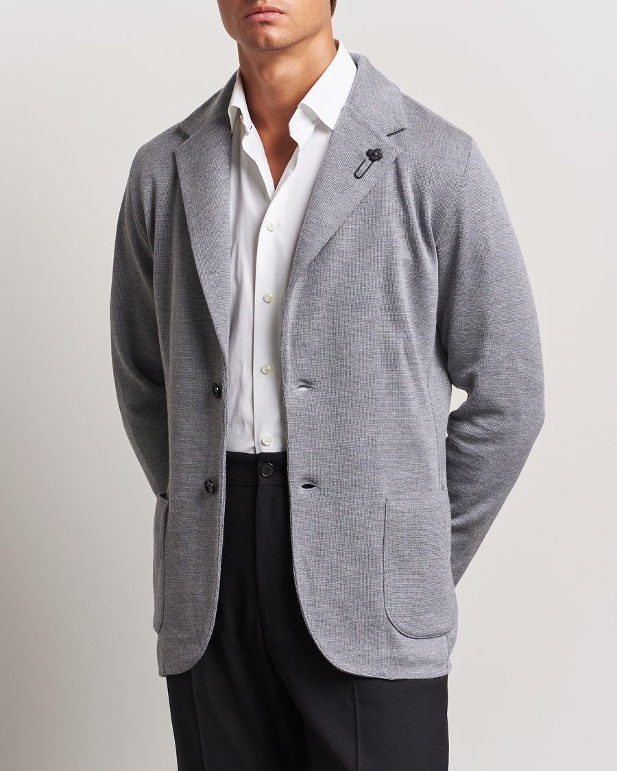 Heren | Kleding | Lardini | Knitted Wool Blazer Grey