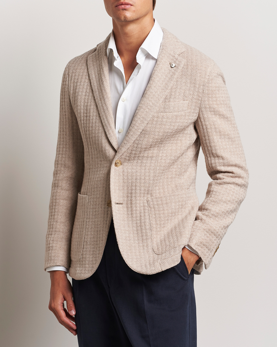 Heren |  | L.B.M. 1911 | Knitted Punto Wool Structure Blazer Camel