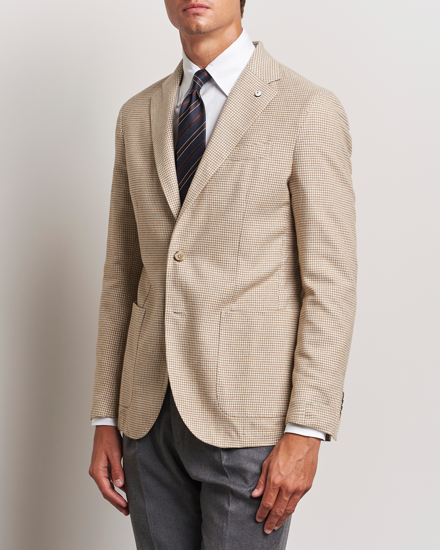 Heren |  | L.B.M. 1911 | Jack Regular Houndstooth Blazer Beige