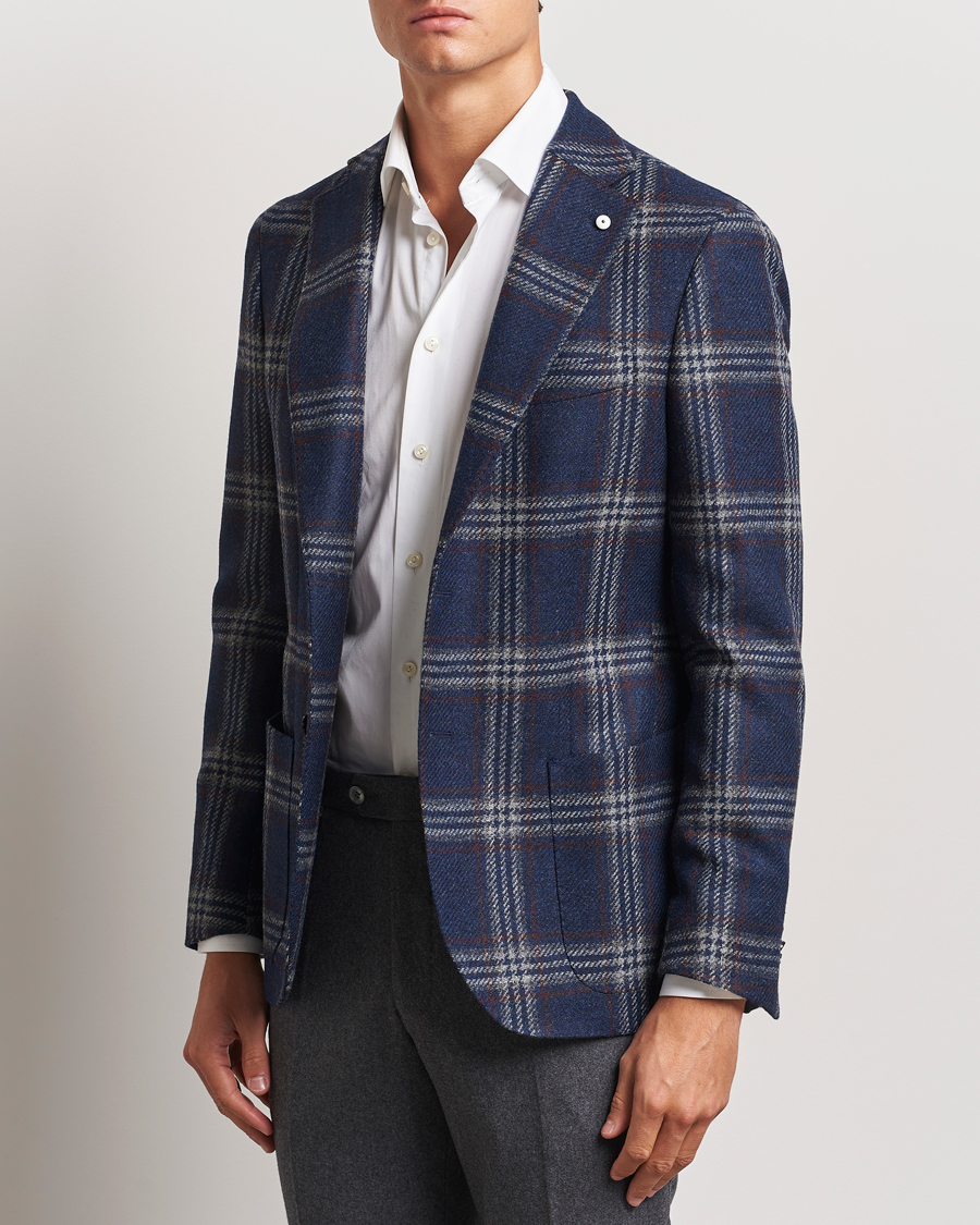 Heren |  | L.B.M. 1911 | Jack Regular Checked Wool Blazer Navy