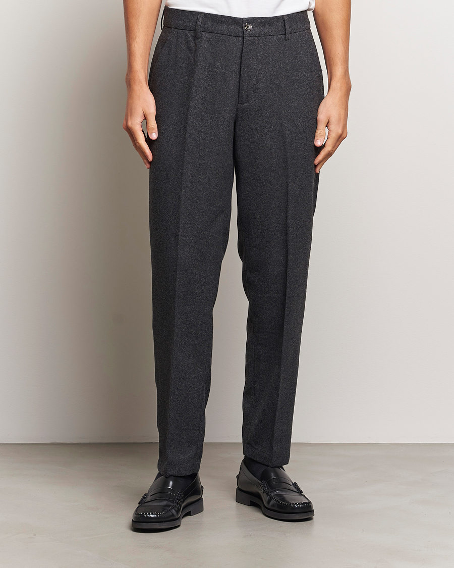 Heren |  | LES DEUX | Como Reg Wool Pants Charcoal Melange