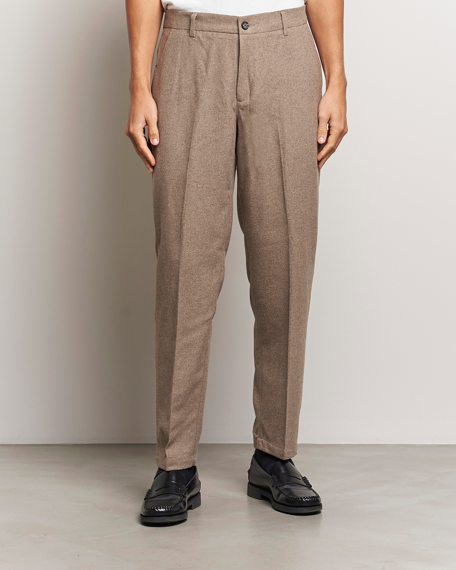 Heren |  | LES DEUX | Como Reg Wool Pants Desert Taupe Melange