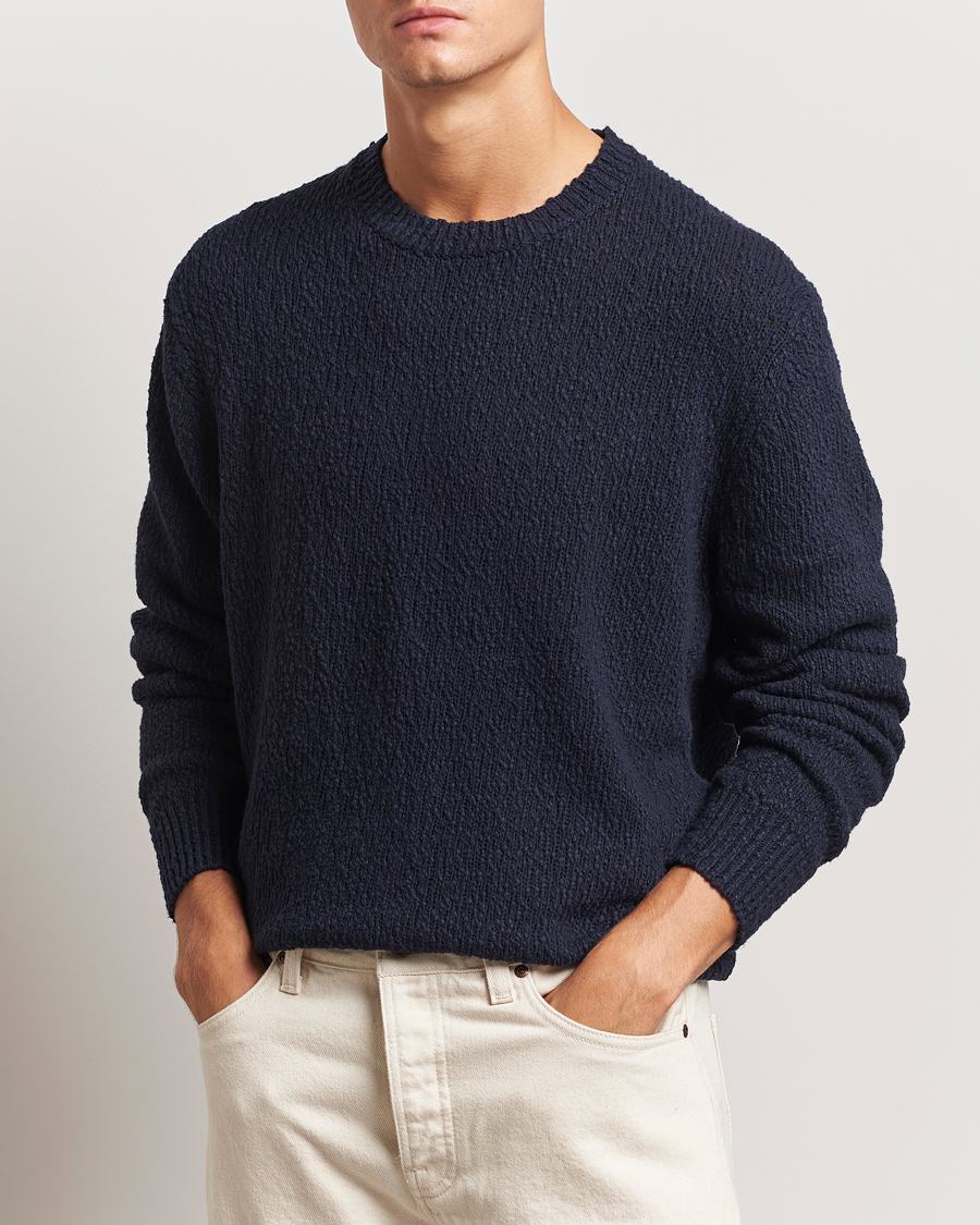 Heren |  | LES DEUX | Errol Cotton Roundneck Dark Navy