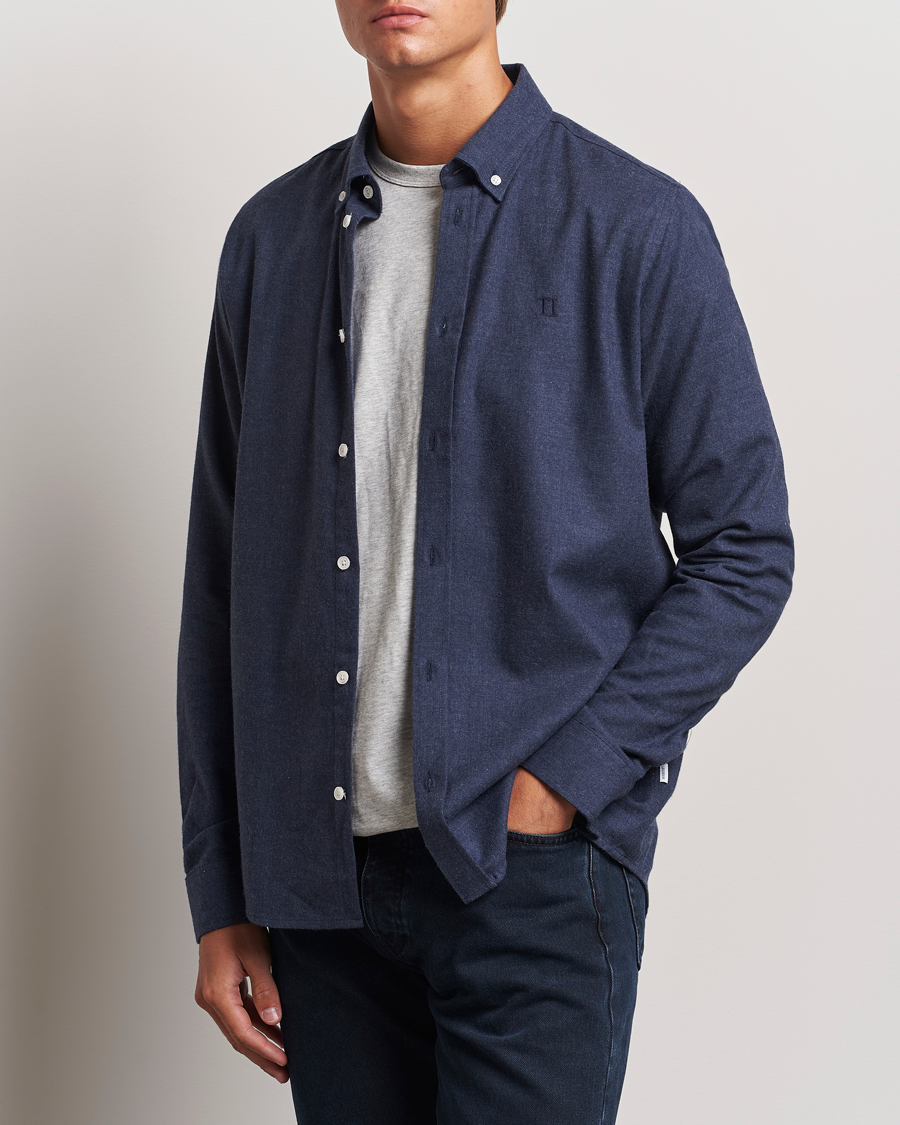 Heren |  | LES DEUX | Dessert Reg Shirt Dark Navy Melange